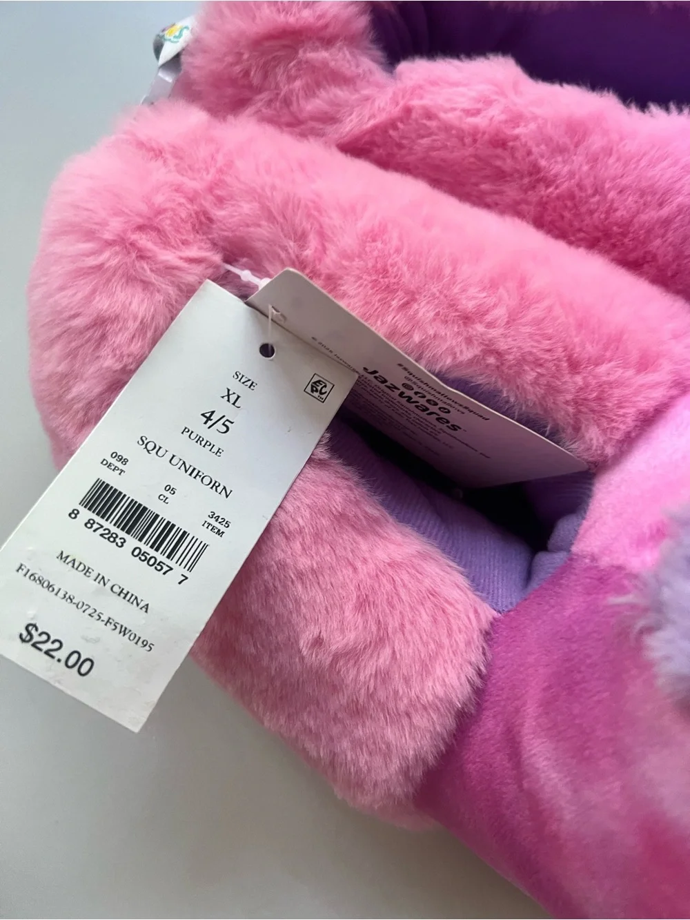 Squishmallows unicorn pink Girls SLIPPERS size XL 4/5- NEW!
